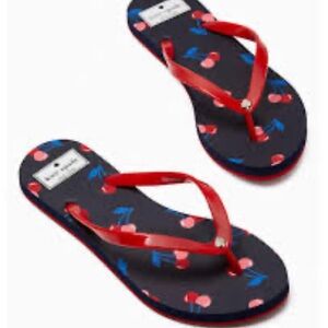 Kate Spade Cherry Print Sandals - Red and Navy